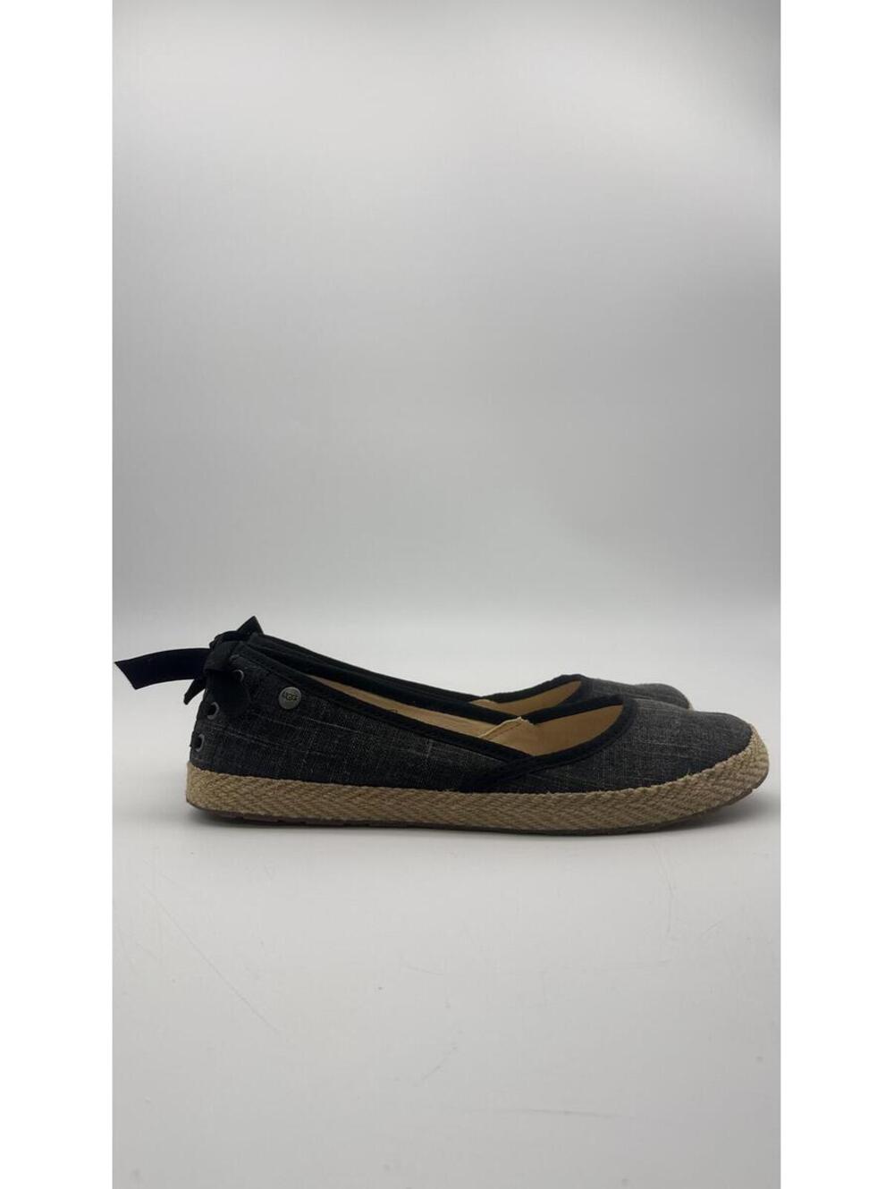 UGG Womens Canvas Slip On Flat Shoe Cream Casual Comfort Size 8
